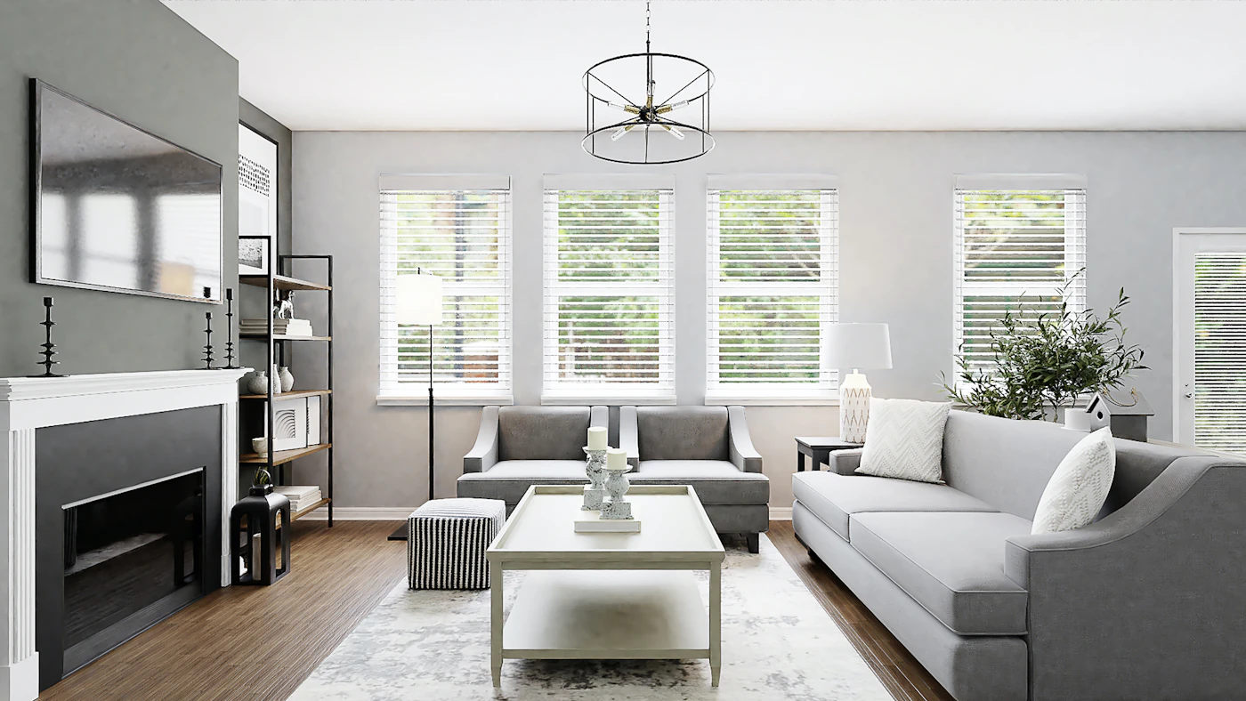 Large living room suited to a 3 BHK home